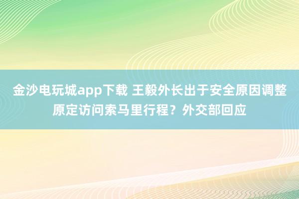 金沙電玩城app下載 王毅外長出于安全原因調整原定訪問索馬里行程？外交部回應