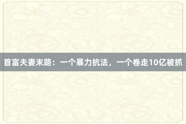 首富夫妻末路：一個暴力抗法，一個卷走10億被抓