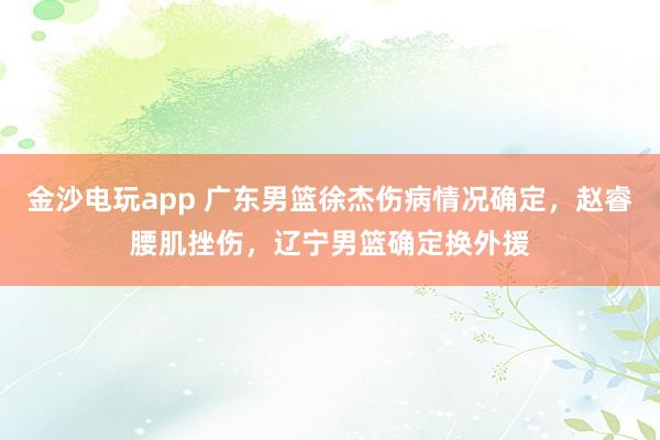 金沙電玩app 廣東男籃徐杰傷病情況確定,趙睿腰肌挫傷,遼寧男籃確定換外援