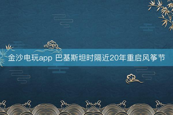 金沙電玩app 巴基斯坦時隔近20年重啟風箏節